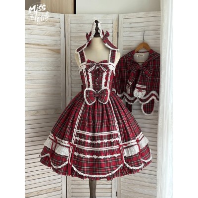 Miss Point Plaid Petal Rabbit JSK(Reservation/2 Colours/Full Payment Without Shipping)